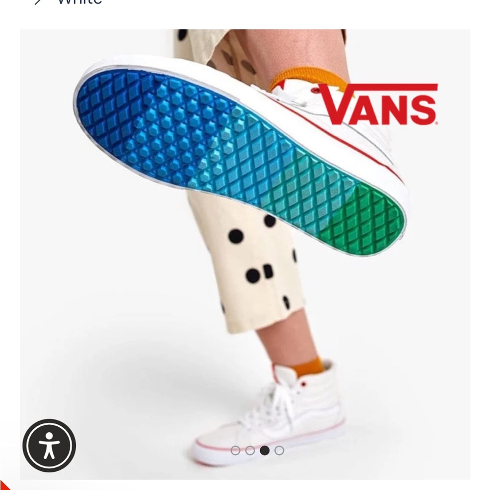 Vans White Sneakers with Blue and Green Soles Hedley&Bennet Edition